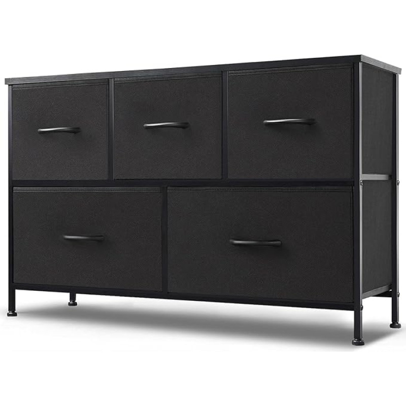 DUMOS sahtlitega kapp - kapp ja sahtlid magamistuppa, kapp 5 sahtliga, kangast kapp tugeva terasraamiga, ideaalne magamistuppa, elutuppa