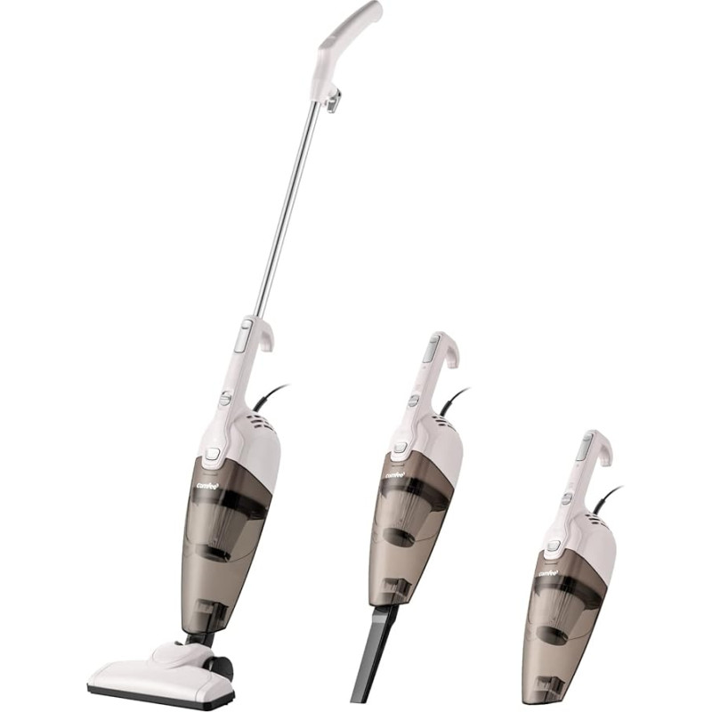 COMFEE CCS2160RE elektriline luuda kerge 3 in 1 vertikaalne tolmuimeja kaabliga kotita suurepärane keskfilter süsteem auto, kodu, köök, juuksed, pruun ja hall