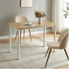 [en.casa] Tammela Dining Table for 4 People 120 x 60 cm Rectangular Table Top Kitchen Table Oak Look Steel Legs