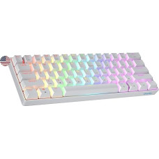 Geeky GK61 SE 60% Mechanical Gaming Keyboard, 61 Keys Multi Colour RGB LED Backlight for PC/Mac Gamers, ANSI US American Layout (White, Mechanical Brown)