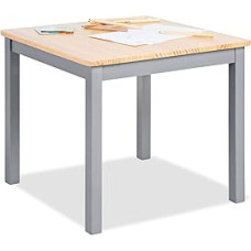 PINOLINO Fenna Children's Table Solid Pine Wood Table Height 51 cm for Children Aged 2-7 Years Grey and Clear Lacquered