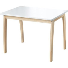 roba Children's Table Solid Wood and MDF with White Lacquered Table Top 50728WE