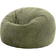Icon Kingston Corduroy Bean Bag, Sage Green, Adult Bean Bag with Filling, Bean Bag, Cord Chair, Lounge Chair, Bedroom, Living Room, Living Room Furniture