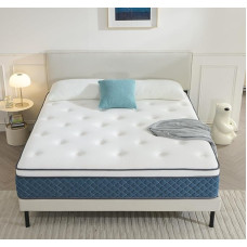 Hiimgo Pocket Spring Mattress, 140 x 200 cm, 7-Zone Hardness H3, Optimal Comfort and Back Support, Spring Mattress for Ergonomic Back Relief (140 x 200 x 20 cm)