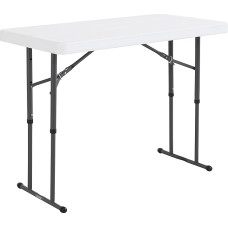 Lifetime 4 ft (1.22 m) Commercial Adjustable Height Folding Table - White