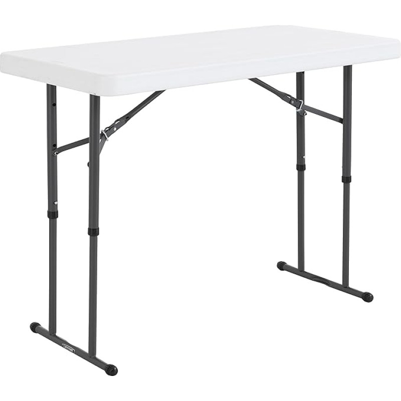 Lifetime 4 ft (1.22 m) Commercial Adjustable Height Folding Table - White