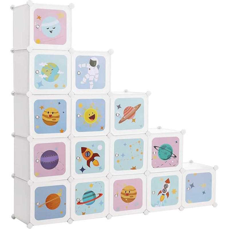 Songmics Storage Cabinet for Kids with 16 Cubes