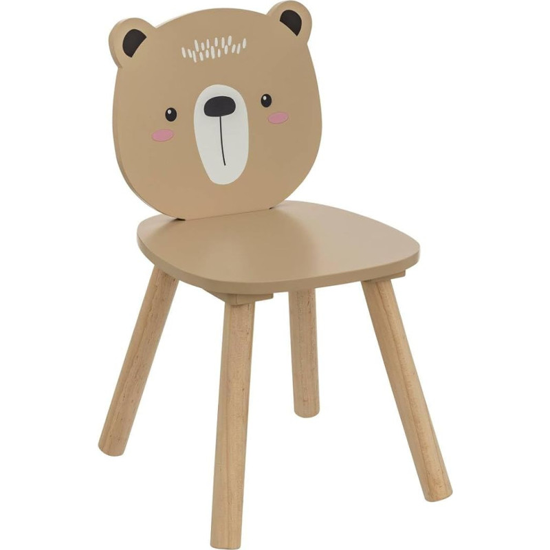 Atmosphera Children's Chair Teddy Bear Soft Natural Wood