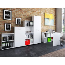 möbelando Trio 2345 Office Combi Complete Set Office Program Study Furniture Set Office Furniture Set White