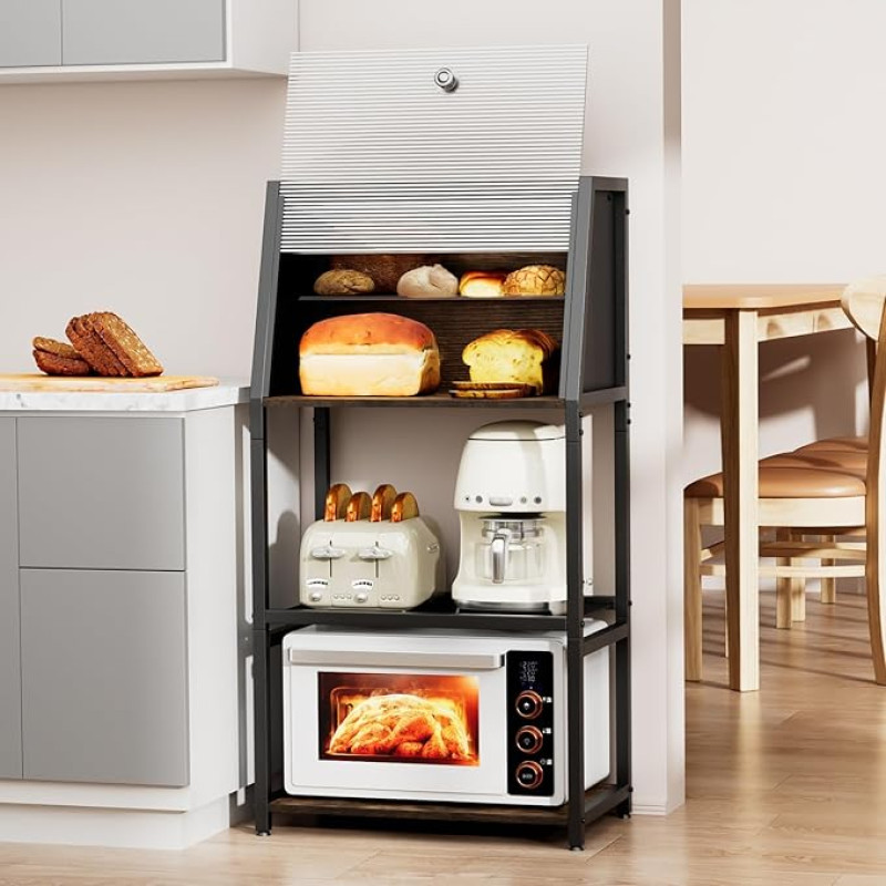 AFAjwsc Microwave Shelf, Microwave Shelf, 5-Tier Kitchen Baker's Rack, Freestanding Spice Rack, Storage Shelves for Living Room in Kitchens, Baker's Rack Organiser