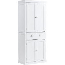 VEVOR 183 cm Kitchen Storage Cabinet, Utility Cabinets with Doors, Drawer & 3 Adjustable Shelves, Dining Buffet Pantry for Kitchen, Living Room, Dining Room, Laundry Room, White