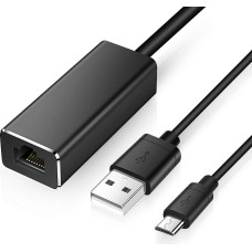 XTVTX Ethernet Adapter for Chromecast and TV Stick 10/100 Mbps, USB to RJ45 LAN Network Adapter for Chromecast, Google Home Mini and Fire TV Stick with USB 2.0 Power Cable for Power Supply