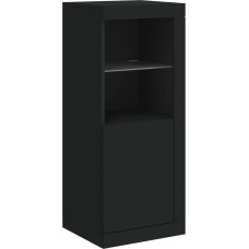 vidaXL Sideboard, Chest of Drawers with Lots of Storage Space, Highboard Cabinet with LED Lights, Sideboard, Side Cabinet, Standing Cabinet, Modern, Black