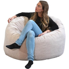 XXL Bean Bag for Adults and Children, 100 cm, Soft and Comfortable, Optimal Support for the Back, Bean Bag with Filling, Bean Bag Chair, Gaming Bean Bag Chair (Beige)