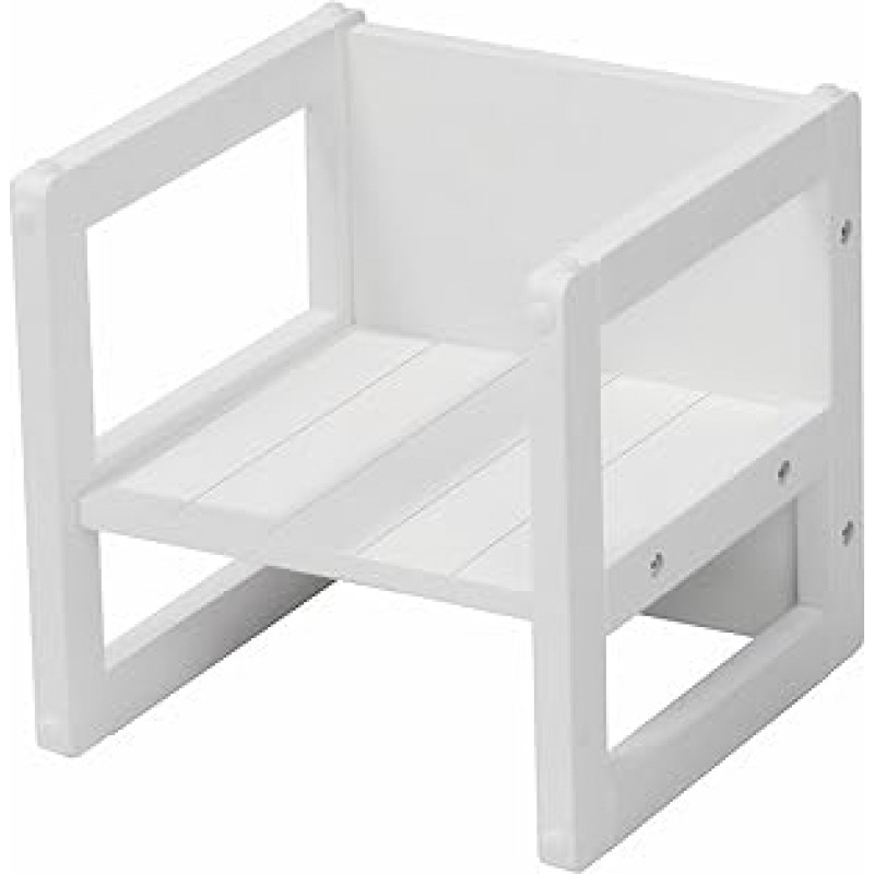 roba Children's Stool, Turning Stool in Country House Style, White, 30.0 x 30.0 x 30.0 cm