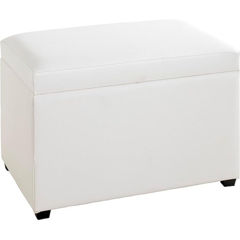 HAKU Möbel White Faux Leather MDF Storage Chest Dimensions W 58 cm x H 42 cm x D 39 cm Style: Modern
