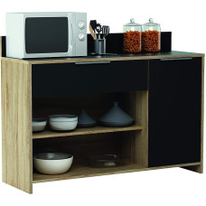 Demeyere Kitchen Unit, melamine Brown/Black, 123 x 40 x 89.2 cm (LxWxH)
