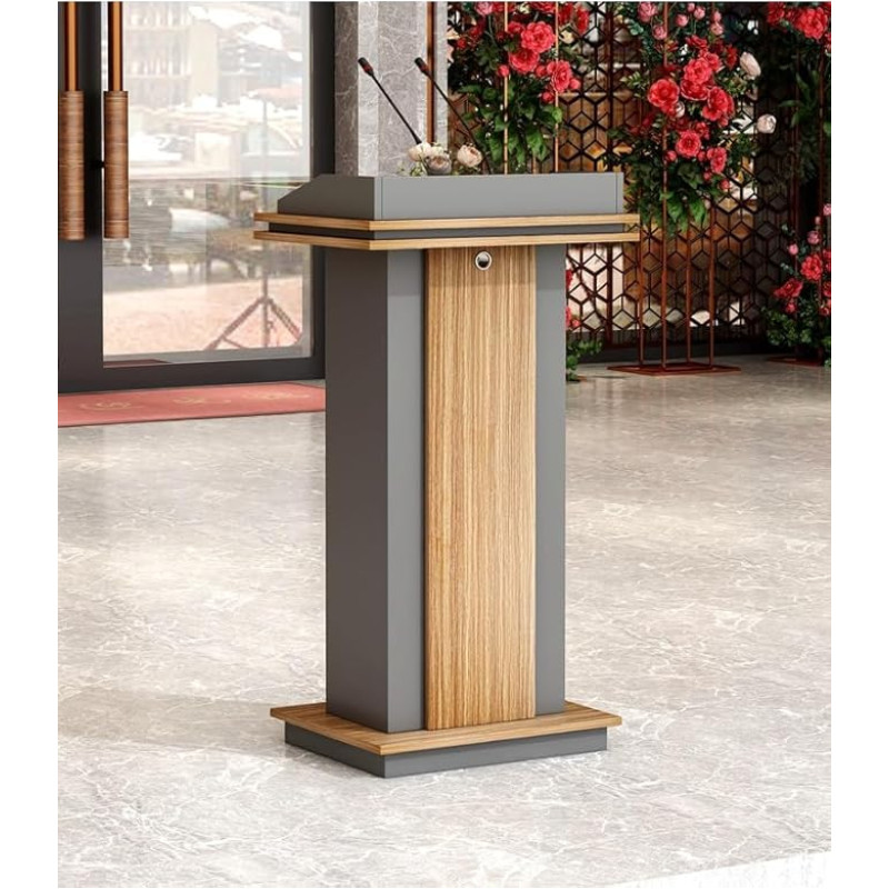 Atkits Wooden Podium Stand Pulpits for Churches, Lecterns for Podiums, Portable Floor Lectern Desk, Hostess Standwood Conference Presentation Stand