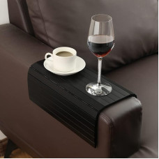 GEHE Sofa Arm Rest Table for Couch Flexible Foldable Sofa Tray Couch Arm Table Perfect for Drinks, Snacks Remote Control or Phone Great Arm Tray for Couch Armrest Mahagon