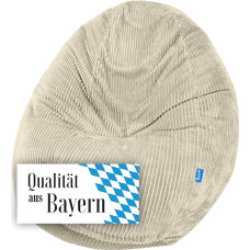 Bruni Classico Cord M in Beige - Large Indoor Bean Bag with Inner Cover and Filling Made in Germany