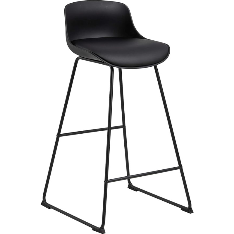 AC Design Furniture 85087 Tille Bar Stool, Leatherette, L: 49 x W: 43 x H: 94 cm, 2 Pieces, Black