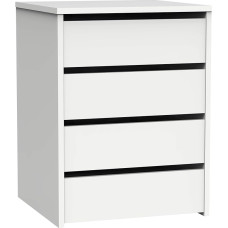 Muebles Pitarch Tibet Collection Chest of Drawers with 4 Drawers High Gloss White 63.5 x 46 x 45 cm (Height x Width x Depth)