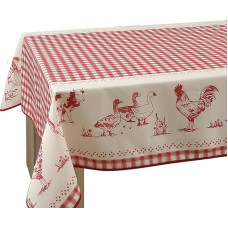 Rectangular Tablecloth Washable Are Odour Ferme Red 150x240 cm