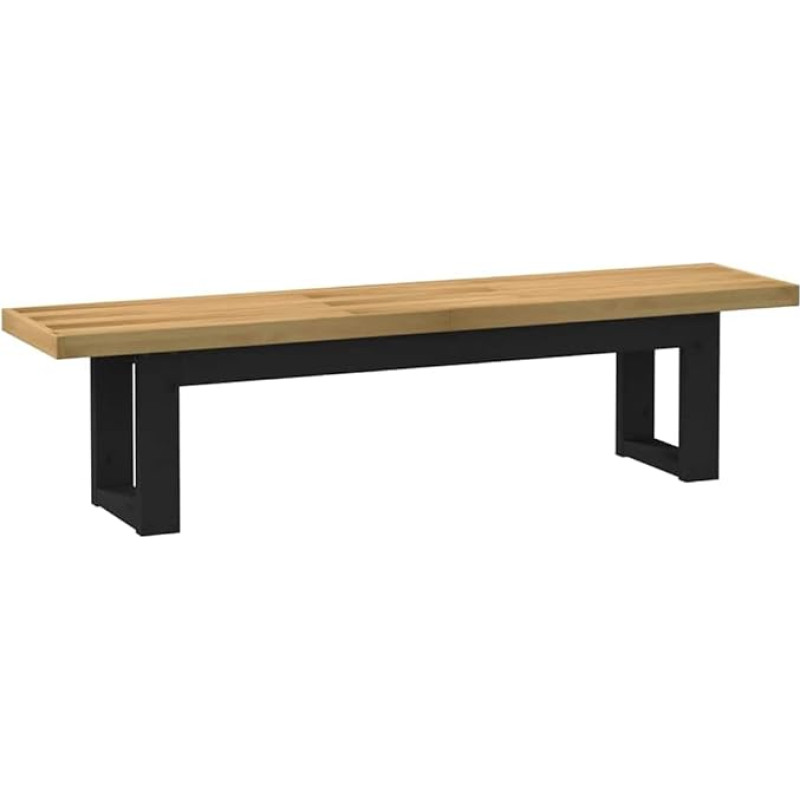 vidaXL Noain Dining Room Bench U-Shaped Legs 180 x 40 x 45 cm Solid Pine Wood Bench Hallway Bench Kitchen Bench Dining Room Bench Kitchen Bench