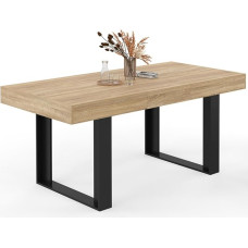 IDMarket - Phoenix Extendable Rectangular Dining Table for 4-6 People Wood and Black 120-160cm
