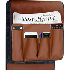 JINTN Sofa Armrest Organiser, Bed Bag, Sofa Shelf, Couch Armchair, Hanging Storage Bag with Tray, Non-Slip Bedside Table Bag for Remote Control, Magazine Books, Magazines, iPad, Mobile Phone