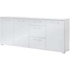 Germania 3888-84 Chest of Drawers in White with Glass Fronts 194 x 82 x 40 cm (W x H x D)