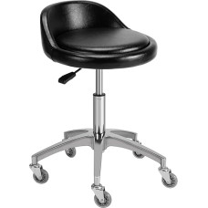 Mcdoofly Swivel Stool with Backrest, Adjustable Stool with Wheels for Home, Salon, Face, Spa, Massage, Clinic and Workbench (Black)