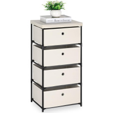 LIANTRAL Chest of Drawers with 4 Drawers, Metal Frame and Fabric Drawers, Large Capacity Dresser Cabinet for Bedroom, Living Room, Hallway and Cupboard, Cream