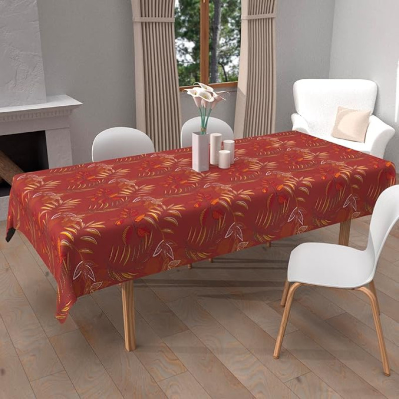 Soleil d'ocre Flores Printed Stain-Resistant Rectangular Tablecloth 140 x 300 cm