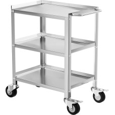 TAIMIKO Large Stainless Steel Utility Cart 3 Tier Kitchen Trolley Trolley Restaurant Serving Trolley Storage Trolley Garage Restaurants Hotel