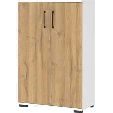 Germania 4247-559 GW-Profi Filing Cabinet White Grandson Oak Nb. with Metal Handles 80 x 123 x 40 cm (W x H x D)