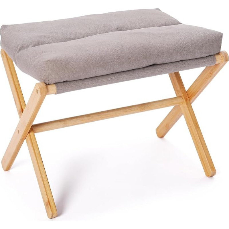 Padded Footstool Foldable Foot Stool Sofa Stool for Removable Padded for Living Room or Bedroom