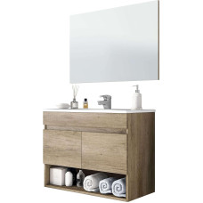 ARKITMOBEL Cotton 2 Door Hanging Bathroom Module with Mirror, 80 x 64 x 45 cm (W x H x D), Nordik Colour