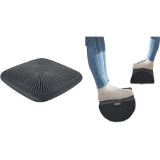Leitz Ergo Set Active Balance Seat Cushion, Ergonomic Cushion for Office Chairs, Desk Footrest, Ideal for Home Office, Foam with Fabric Cover, IGR Certified, 65390089 + 53710089