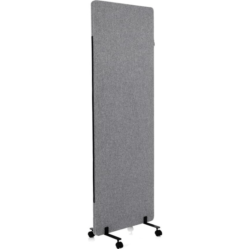 hjh OFFICE FLEXMIUT 891007 Mobile Acoustic Divider Single 177 x 60 cm Fabric Dark Grey Room Divider Centre Panel with Wheels and Gliders