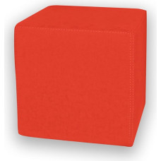 Betten-ABC KUBI Stool Seat Cube Floor Cushion Footstool 40 x 40 x 40 cm Five Colours Living Room Children's Room Guest Room or Hallway (Colour: Red-Orange)