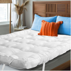 Sleepcare Matratzenauflage für King-Size-Bett, 10,2 cm dick, gesteppt, extra tief, Einzelbett-Matratzenauflage, super flauschig und atmungsaktiv, Mikrofaser, Einzelbett-Matratzenauflage mit