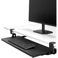 QWORK® Under Desk Keyboard Tray, Sliding Keyboard Tray Under Desk with C Clamp, Load 20kg