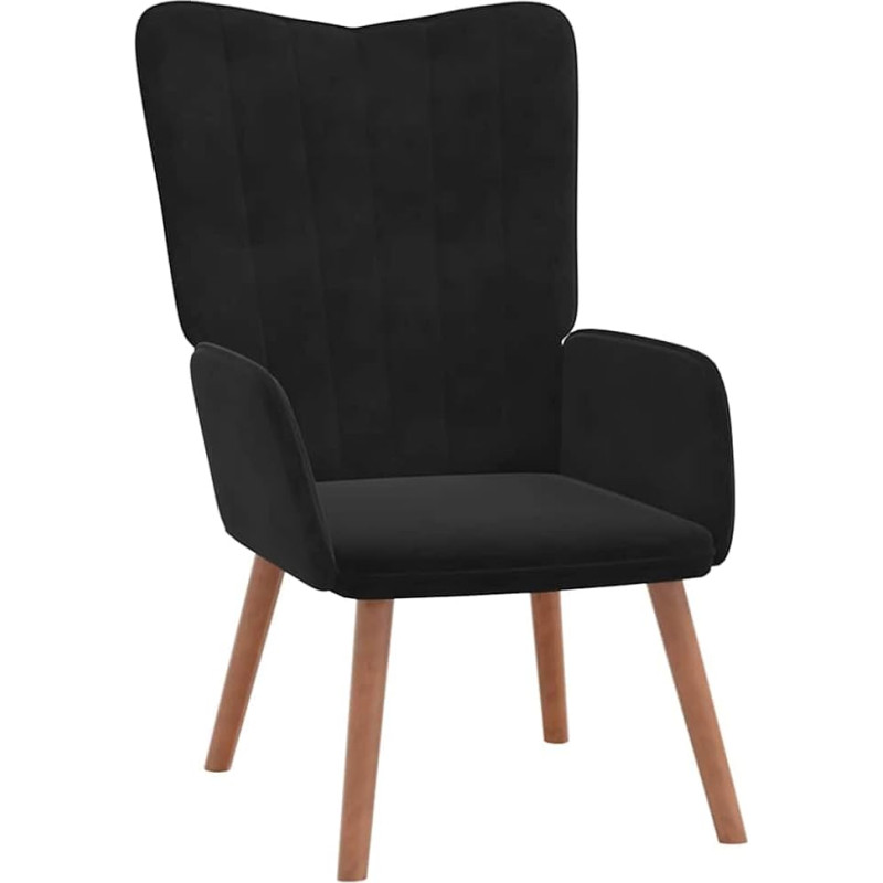 vidaXL Poltrona Relax Nera in Velluto