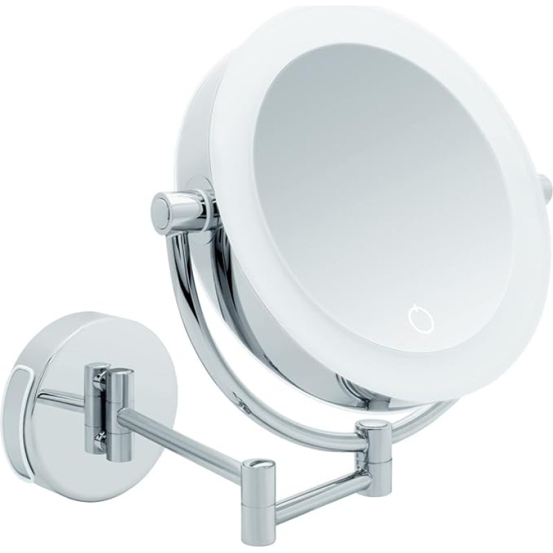 Libaro Tokyo XXL Cosmetic Mirror LED Magnifying Mirror Wall Mounted Dimmer Function Auto-Off Batteries or USB (5X/10X)
