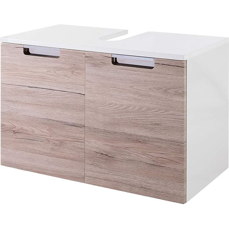 Schildmeyer Rilana 130516 Vanity Unit 46.5 x 65 x 35 cm White Gloss / Oak Sanremo Decor
