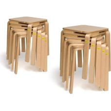 Erzi Stool 45 Made of Moulded Wood Set of 10 Stool Gymnastics