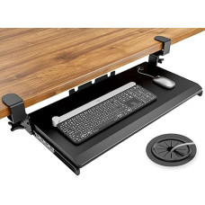 Under Desk Keyboard Tray Extendable with Extra Sturdy C Clamp Mount System 27.3 (82.5 cm including clamps) x 27.9 cm Extendable Platform Computer Drawer for Typing Black