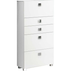 Schildmeyer 700258 Midi Cabinet with 5 Drawers, Wood, 65 x 34.5 x 133.5 cm (W x D x H), White