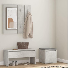 Homgoday Hallway Furniture Set Grey Concrete Wood Multilayer Furniture Decoration Indoor Outdoor Furniture for Living Room Office